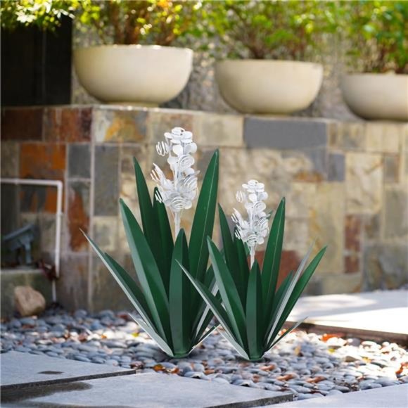 2pcs Tequila Rustic Sculpture DIY MetalAgave Plant Home Decor Rustic HandPainted - Picture 5 of 6